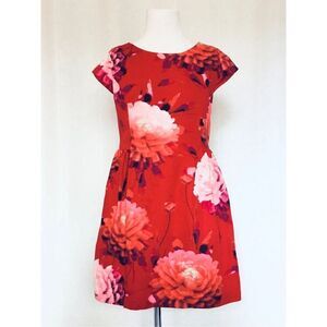 GapKIDS GAP Girls 10 Red Floral Print Dress